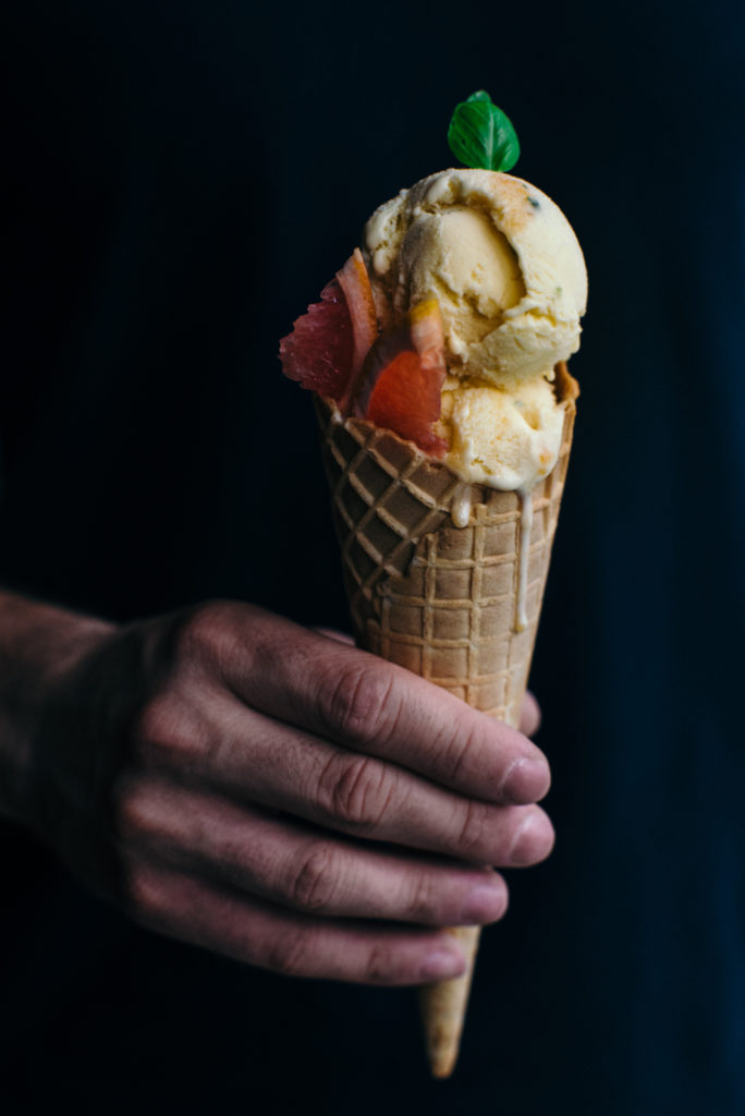Solène Roussel | Recipe development | Grapefruit Basil Ice-Cream